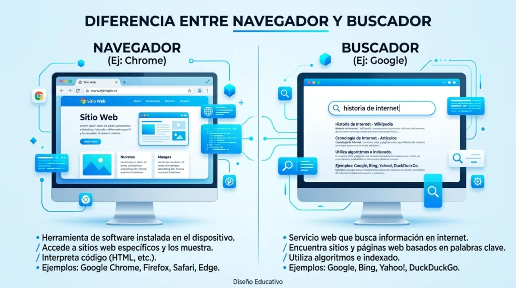 Navegador y buscador no son lo mismo: Chrome, Google y otras diferencias Navegador